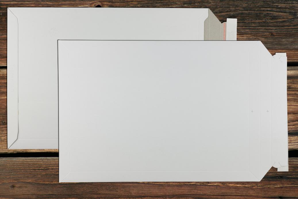 Kartontaschen 320x455 mm Haftklebend Weiß 550 g/qm